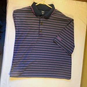 REEBOK GOLF Mens SIZE 2XLT Black/ Lavender Striped